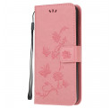 Xiaomi Mi Nota 10 Lite Case Butterflies e Flores Asiáticas