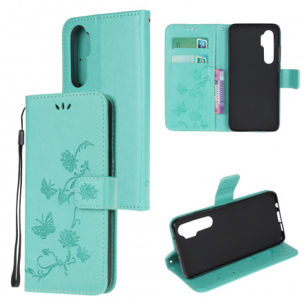 Xiaomi Mi Nota 10 Lite Case Butterflies e Flores Asiáticas