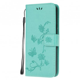 Xiaomi Mi Nota 10 Lite Case Butterflies e Flores Asiáticas