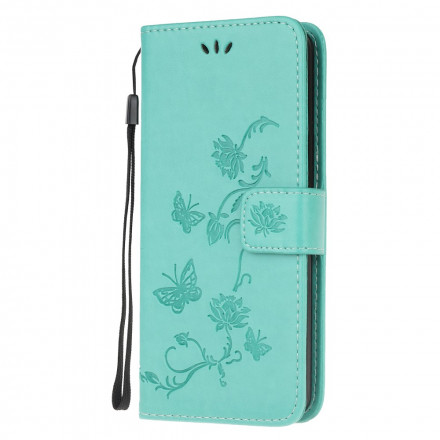 Xiaomi Mi Nota 10 Lite Case Butterflies e Flores Asiáticas