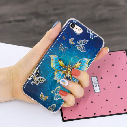 Capa iPhone SE 2 / 8 / 7 Butterfly Design Glitter