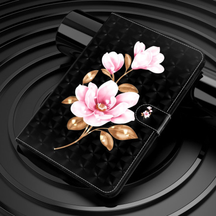 Samsung Galaxy Tab S7 Flores de Couro em Capa de Couro