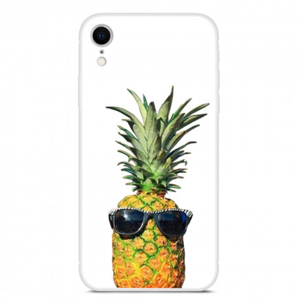 iPhone XR Clear Case Pineapple with Glasses (Abacaxi transparente com óculos)