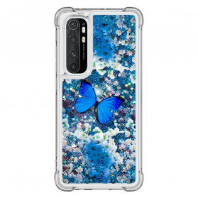 Xaiomi Mi Nota 10 Lite Case Blue Butterflies Glitter