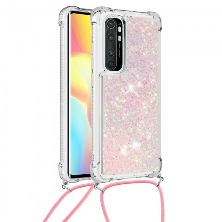 Xiaomi Mi Nota 10 Lite Case Glitter e Cordão