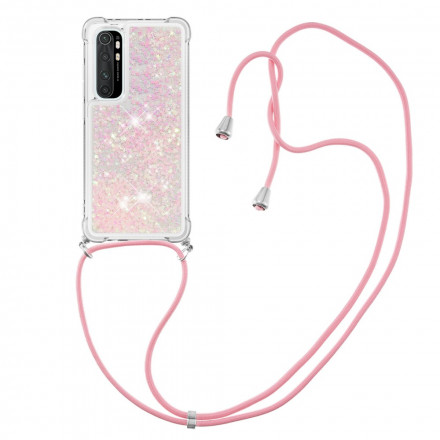 Xiaomi Mi Nota 10 Lite Case Glitter e Cordão