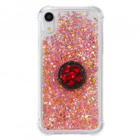 Capa Glitter para iPhone XR com suporte de anéis