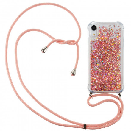 Glitter e cordÃ£o da capa do iPhone XR