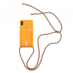 Capa de cordãos iPhone X / XS com suporte de cartões