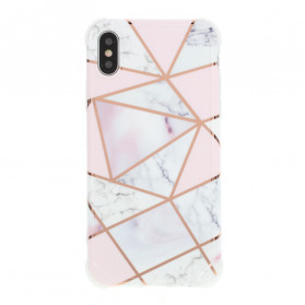 Capa Geométrica de Mármore Flamejante iPhone X / XS
