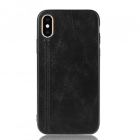 iPhone XS Max Leather efeito de couro Capa de costura