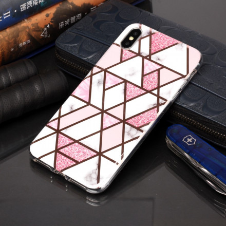Design geométrico da capa de mármore do iPhone XS Max