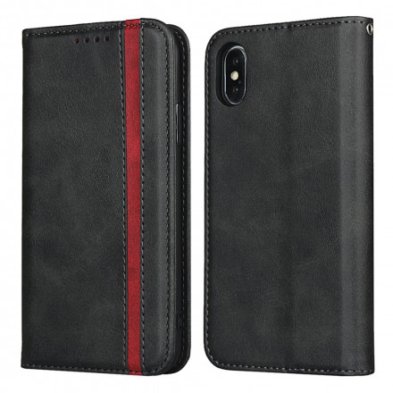 Capa iPhone XS Max Leather Effect Two-tone with Strap