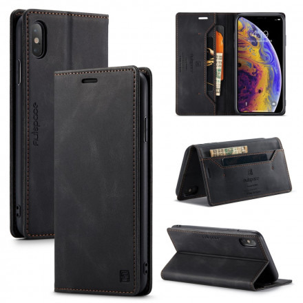 Tampa Flip Cover Tecnologia RFID do iPhone XS Max Leather Effect