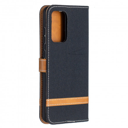 Samsung Galaxy A52 4G / A52 5G Case Fabric and Leather Effect with Strap