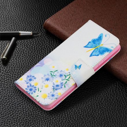 Samsung Galaxy A52 4G / A52 5G Capa pintada de borboletas e flores