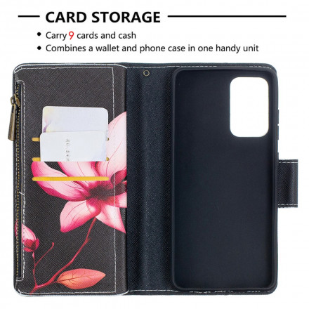 Capa Samsung Galaxy A52 4G / A52 5G Flor de bolso com fecho de correr