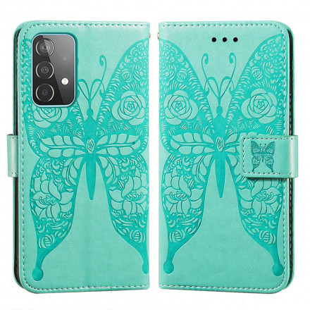 Capa Samsung Galaxy A52 4G / A52 5G Padrão de flor de borboleta