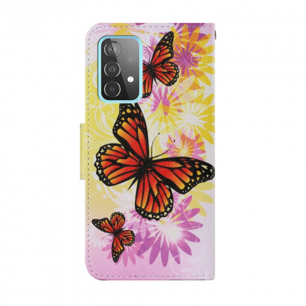 Samsung Galaxy A52 4G / A52 5G Case Butterflies e Flores de Verão