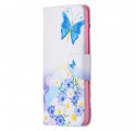 Samsung Galaxy A72 4G / A72 5G Capa pintada de borboletas e flores