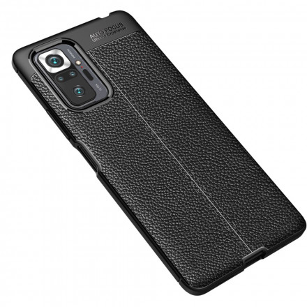 Xiaomi Redmi Note 10 Pro Capa de Couro Lychee Linha Dupla Efeito Lychee