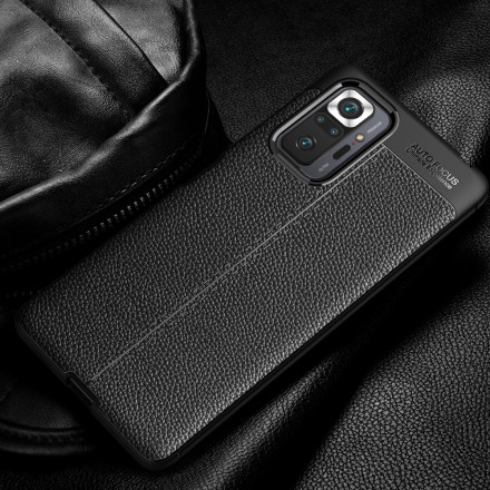 Xiaomi Redmi Note 10 Pro Capa de Couro Lychee Linha Dupla Efeito Lychee