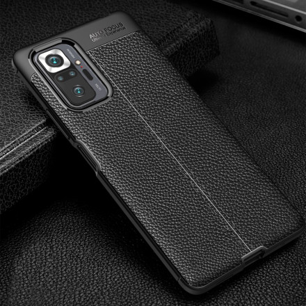 Xiaomi Redmi Note 10 Pro Capa de Couro Lychee Linha Dupla Efeito Lychee