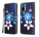 Xiaomi Redmi Note 10 / Nota 10S Capa floral Lanyard