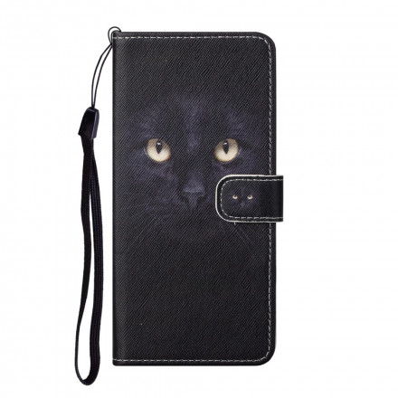 Samsung Galaxy A32 4G Capa de olhos de gato preto com cinta