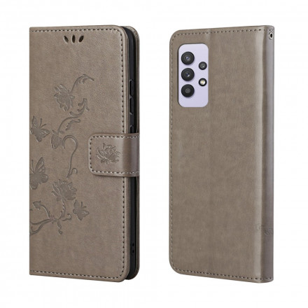 Samsung Galaxy A32 4G Case Butterflies e Flores com CordÃ£o