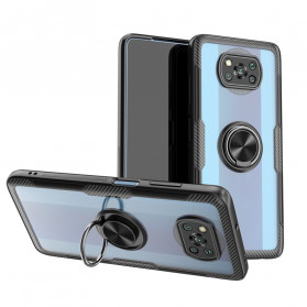 Poco X3 Anel Transparente e Capa de Carbono