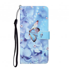 Xiaomi Redmi Note 10 Pro Capa de Cordão de Borboleta com Diamante