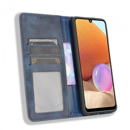 Capa Flip Capa Samsung Galaxy A32 4G Efeito Couro Vintage Elegante