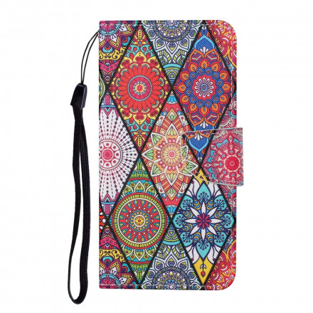 Capa Samsung Galaxy A12 Patchwork com CordÃ£o