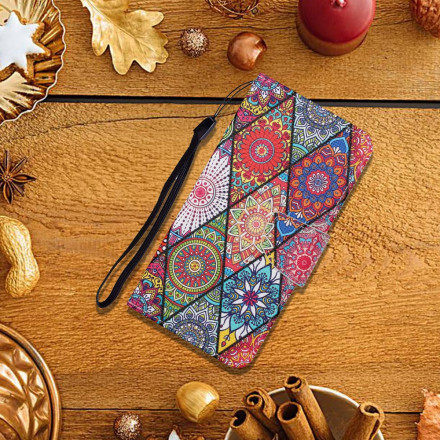 Capa Samsung Galaxy A12 Patchwork com CordÃ£o