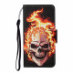 Samsung Galaxy A12 Case Fire Death Head with Strap