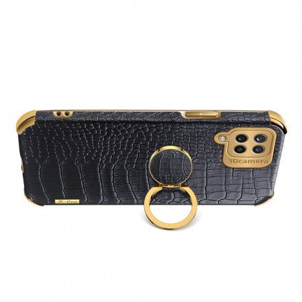 Samsung Galaxy A12 Capa de couro com suporte para anéis