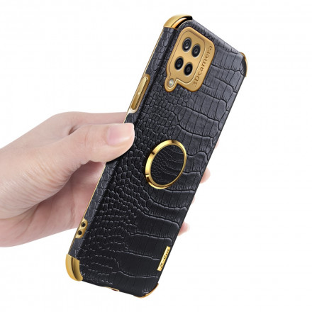 Samsung Galaxy A12 Capa de couro com suporte para anéis