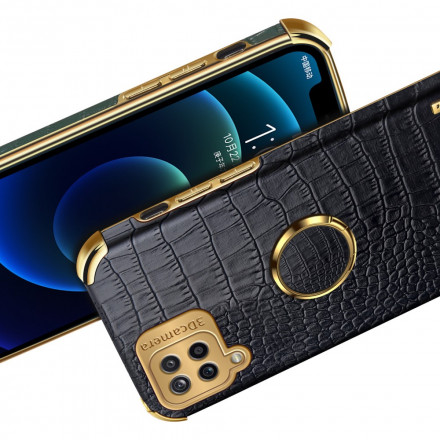 Samsung Galaxy A12 Capa de couro com suporte para anéis