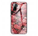 Xiaomi Redmi Note 10 / Nota 10s Capa de vidro endurecido Flores Rosa