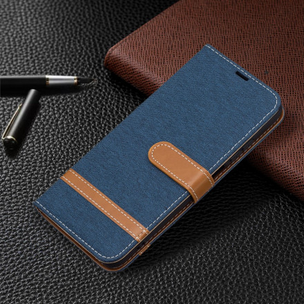 Xiaomi Redmi Note 10 / Nota 10s Capa de fita de tecido e efeito coureiro