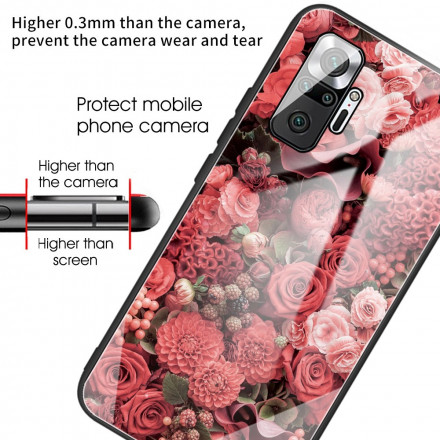 Xiaomi Redmi Note 10 Pro Flores de Vidro de Capa Dura Pink