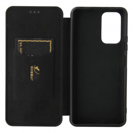 Tampa Flip Cover Xiaomi Redmi Note 10 Pro Fibra de Carbono com Suporte de Anel