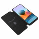 Tampa Flip Cover Xiaomi Redmi Note 10 Pro Fibra de Carbono com Suporte de Anel