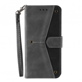 Case Xiaomi Mi 11 Lite / Lite 5G Rebites de Couro de Duas Tonalidades Faux