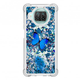 Xiaomi Mi 10T Lite 5G / Redmi Note 9 Pro 5G Case Blue Butterflies Glitter