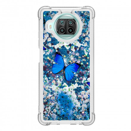 Xiaomi Mi 10T Lite 5G / Redmi Note 9 Pro 5G Case Blue Butterflies Glitter