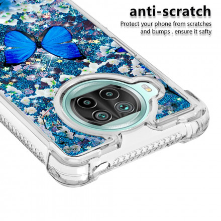 Xiaomi Mi 10T Lite 5G / Redmi Note 9 Pro 5G Case Blue Butterflies Glitter