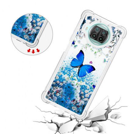 Xiaomi Mi 10T Lite 5G / Redmi Note 9 Pro 5G Case Blue Butterflies Glitter