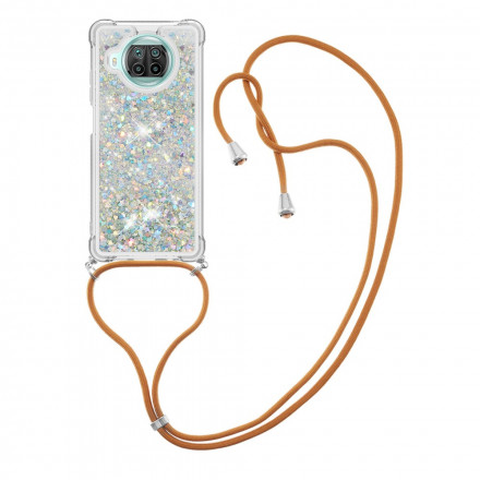 Xiaomi Mi 10T Lite 5G / Redmi Note 9 Pro 5G Glitter Case com Lanyard